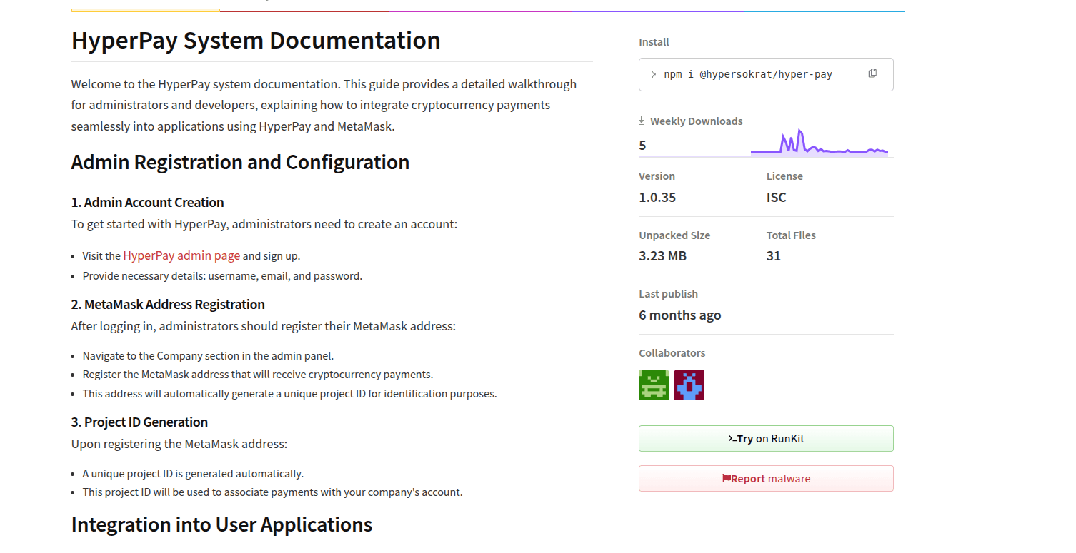 HyperPay - Cryptocurrency Payment System screenshot 2 - Blockchain Integration project